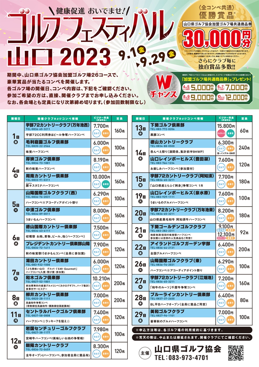 ゴルフフェスティバル山口2023」 インフォメーション 一般社団法人